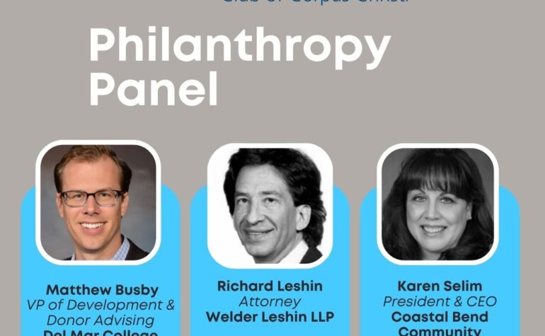 Club Meeting February 27, 2025 Speakers: Philanthropy Panel – Matthew Busby, Richard Leshin, Karen Selim